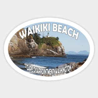 Waikiki Beach Washington Cape Disappointment Sticker